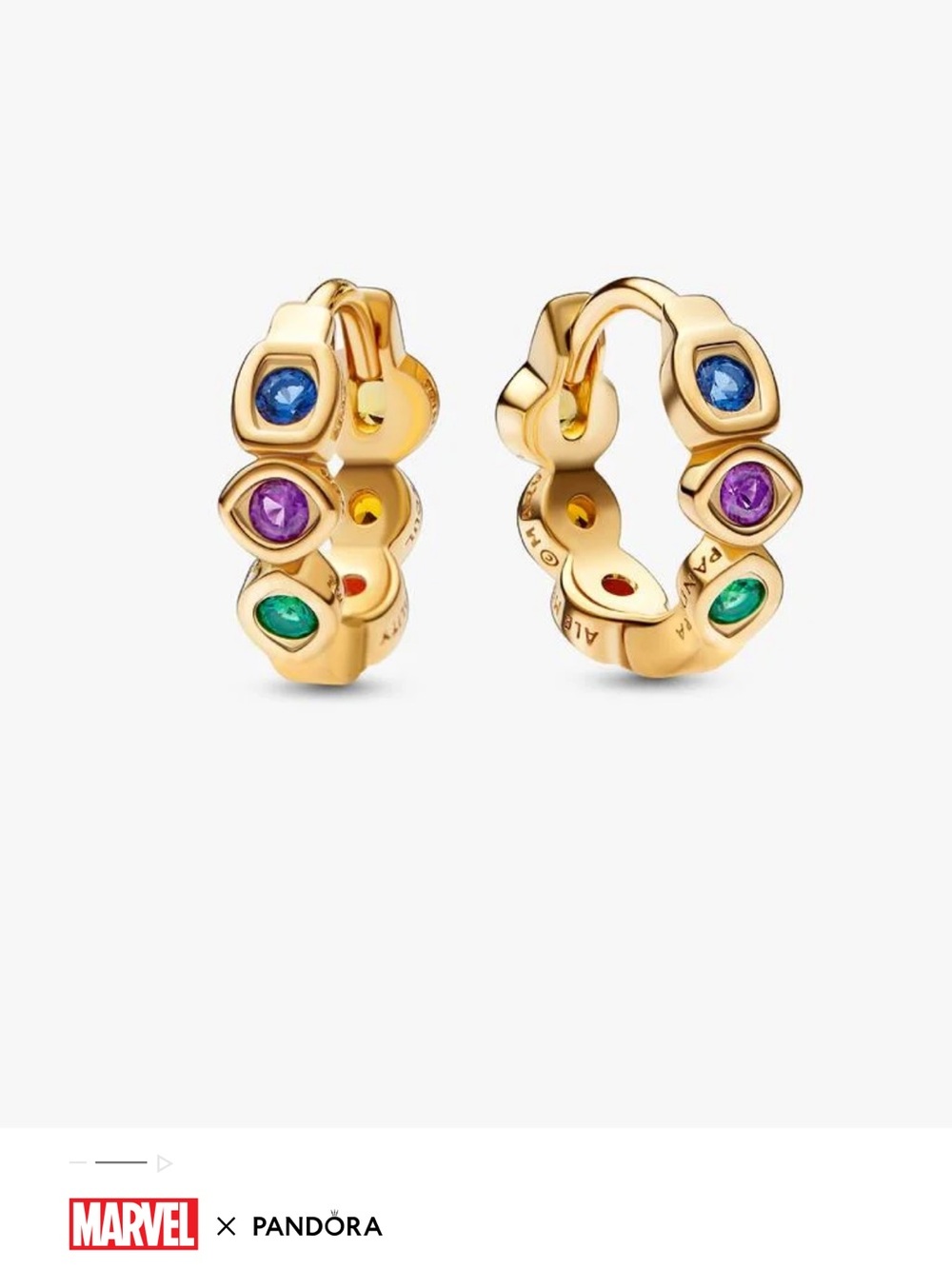 PANDORA Marvel Infinity Stones hoop earrings